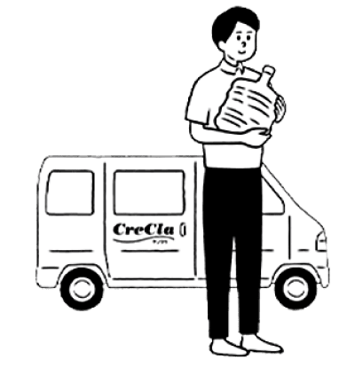 水を配達するイラスト