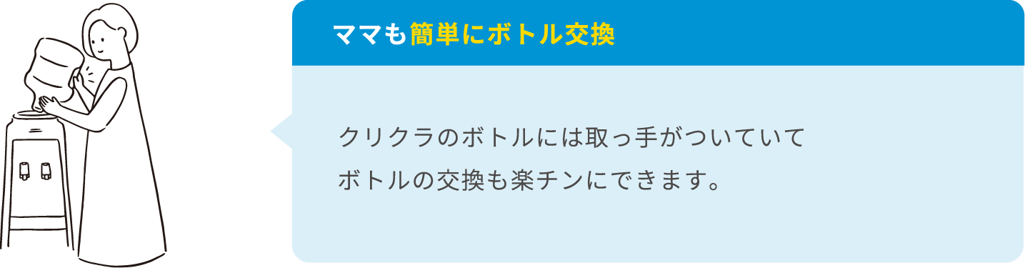 ママも簡単にボトル交換