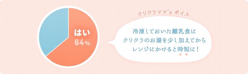 赤ちゃんの離乳食作りにクリクラのお水を使ってる？