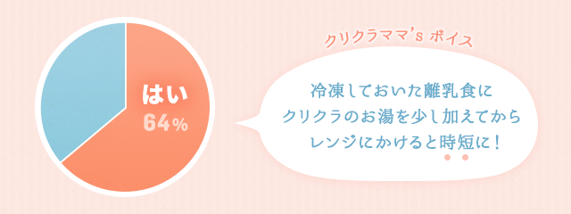 赤ちゃんの離乳食作りにクリクラのお水を使ってる？