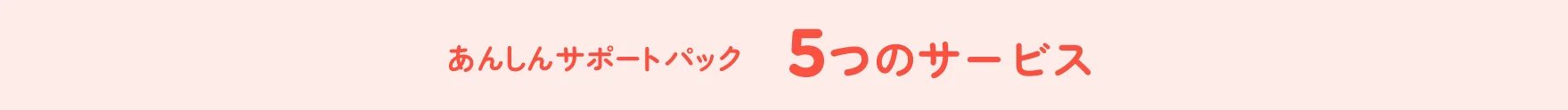 あんしんサポートパック5つのサービス