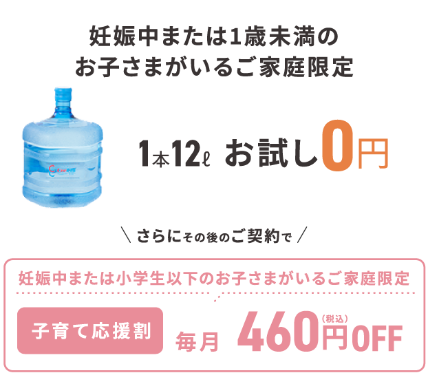 妊娠中または1歳未満のお子様がいるご家庭限定